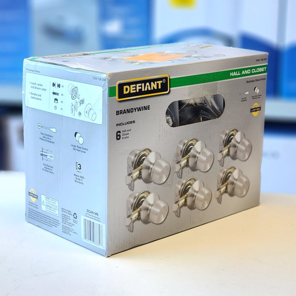 Brandywine Stainless Steel Passage Hall and Closet Door Knob Contractor Pack (6-Piece) (T8630BD6RXD4B32) Brandywine Stainless Steel Passage Hall and Closet Door Knob Contractor Pack (6-Piece) (T8630BD6RXD4B32)